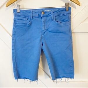 Joe’s The Skinny Mid Rise Cut Off Raw Hem Denim Bermuda Shorts Baby Blue Sz 27